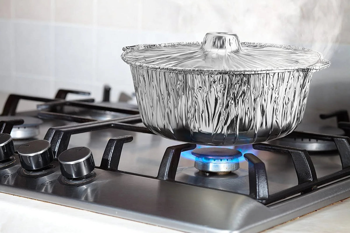 Disposable Aluminum Pot with Lid, Medium, Qty-12 Z4766