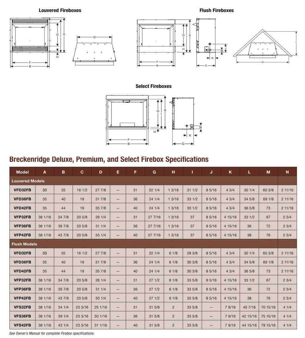 Vent-Free Firebox with Louver Refractory Liner S8188