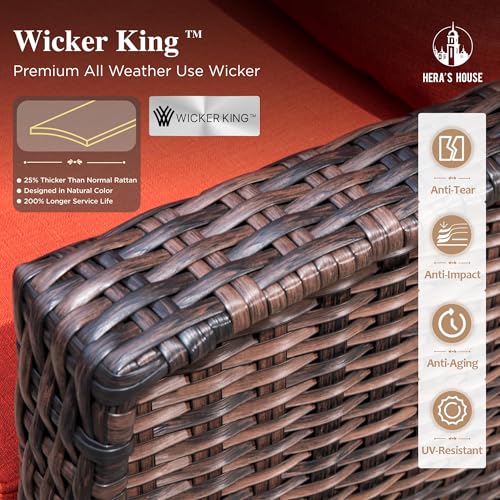 Beige 4 Piece Wicker Patio Furniture Set with Swivel Chairs A21867