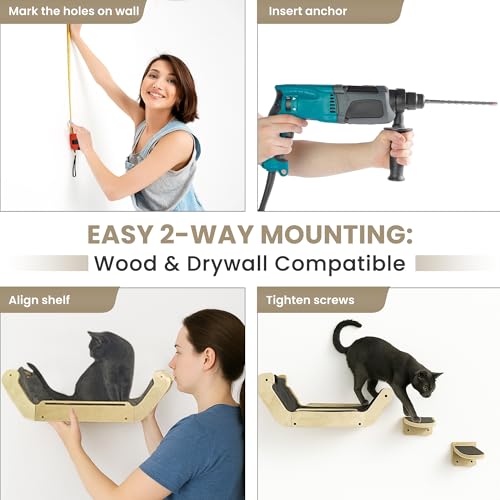 Wall Mounted Cat Furniture Set of 3 J83734