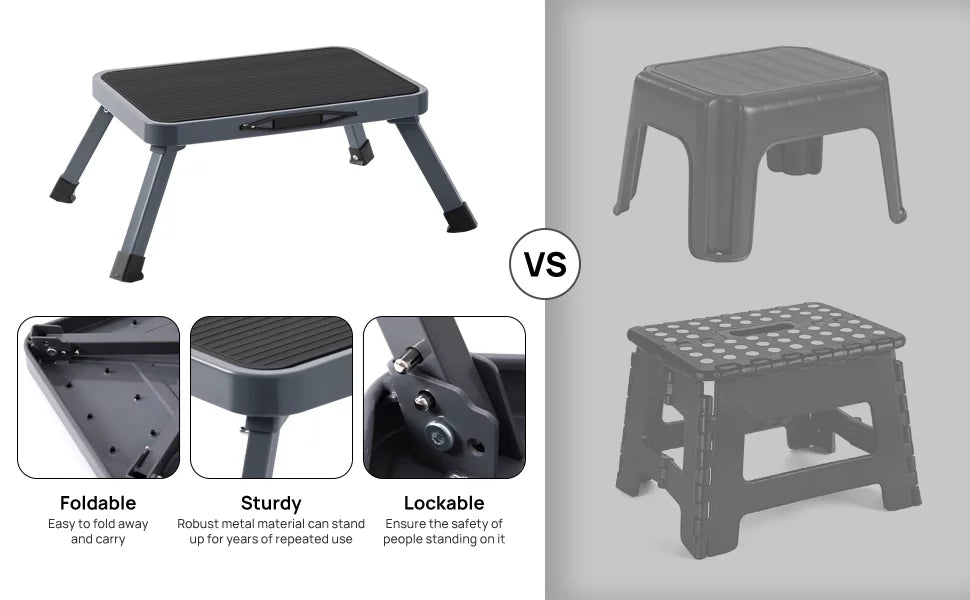 Lightweight Folding Steel Step Stool 330-Pound Capacity O817