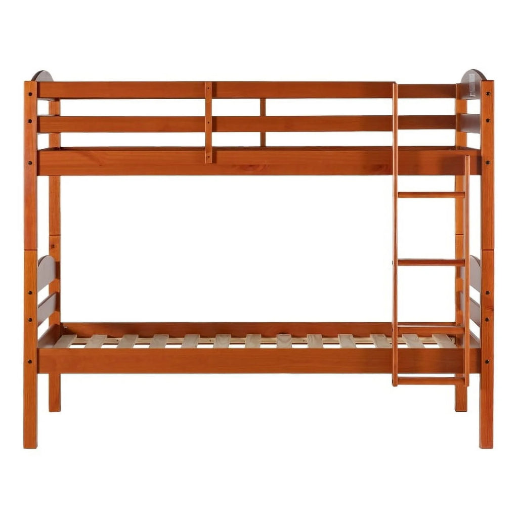 Solid Wood Twin-over-Twin Bunk Bed Frame K4655