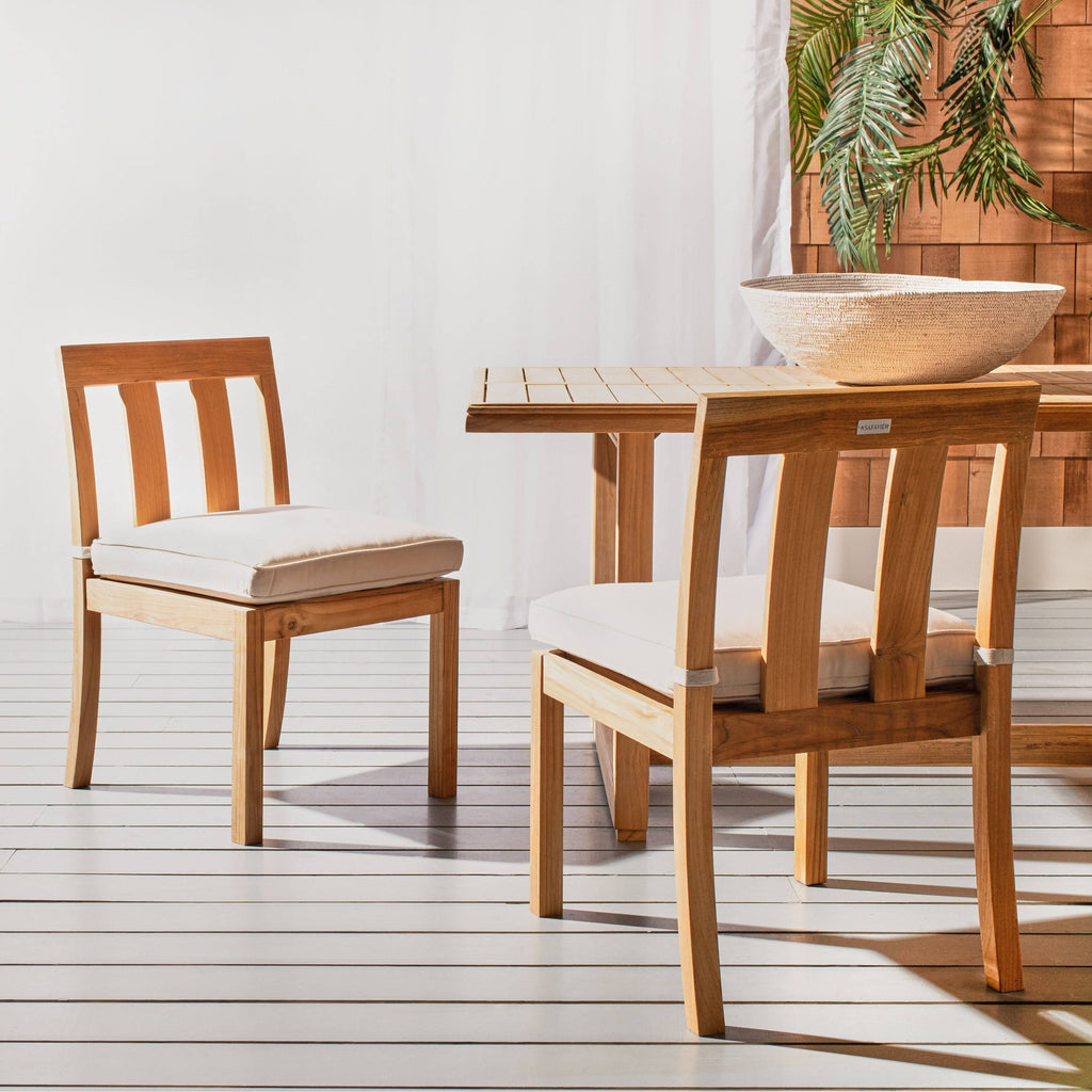 Teak Dining Chair Natural Set of 2 O619964
