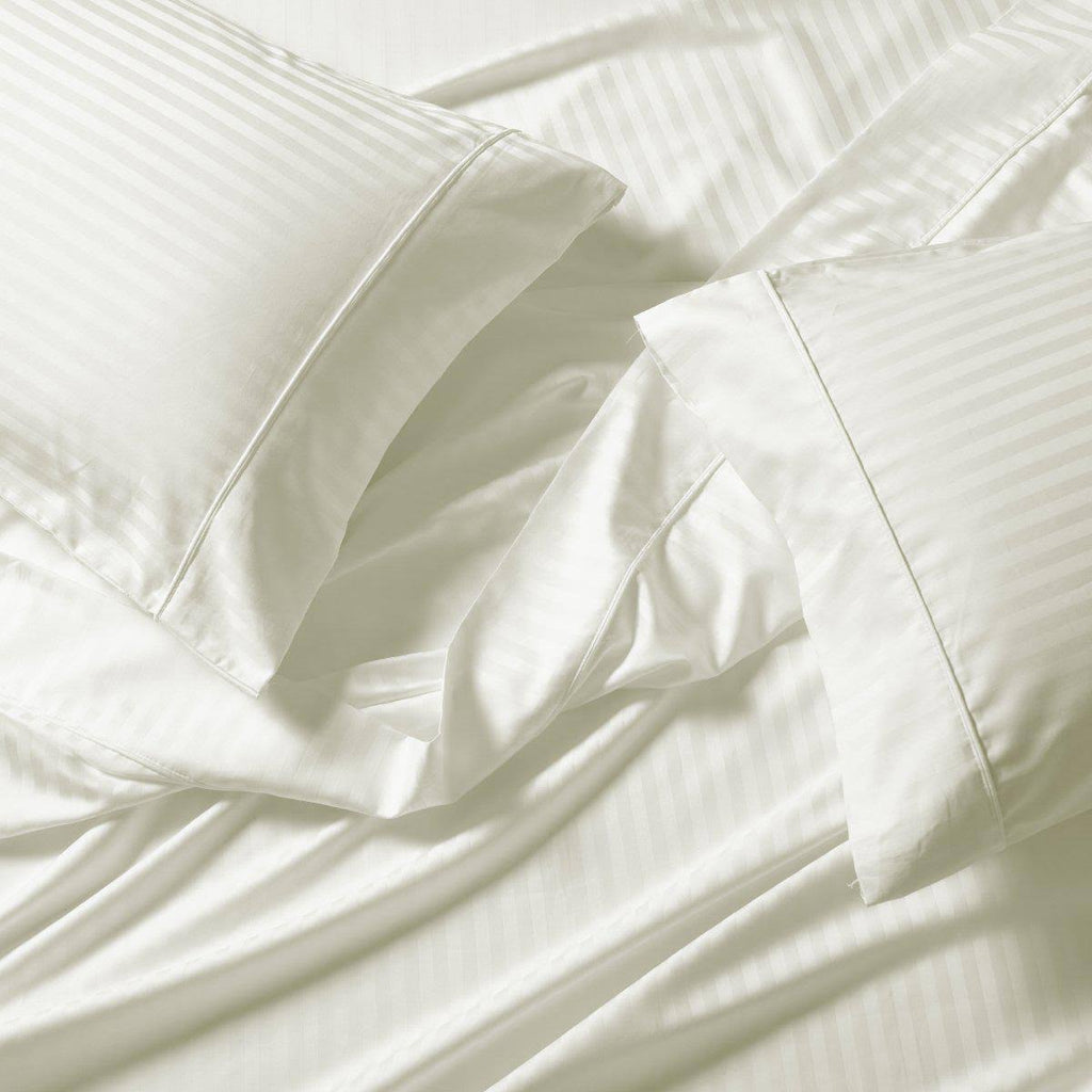 King / Ivory Striped Sheet Set C362