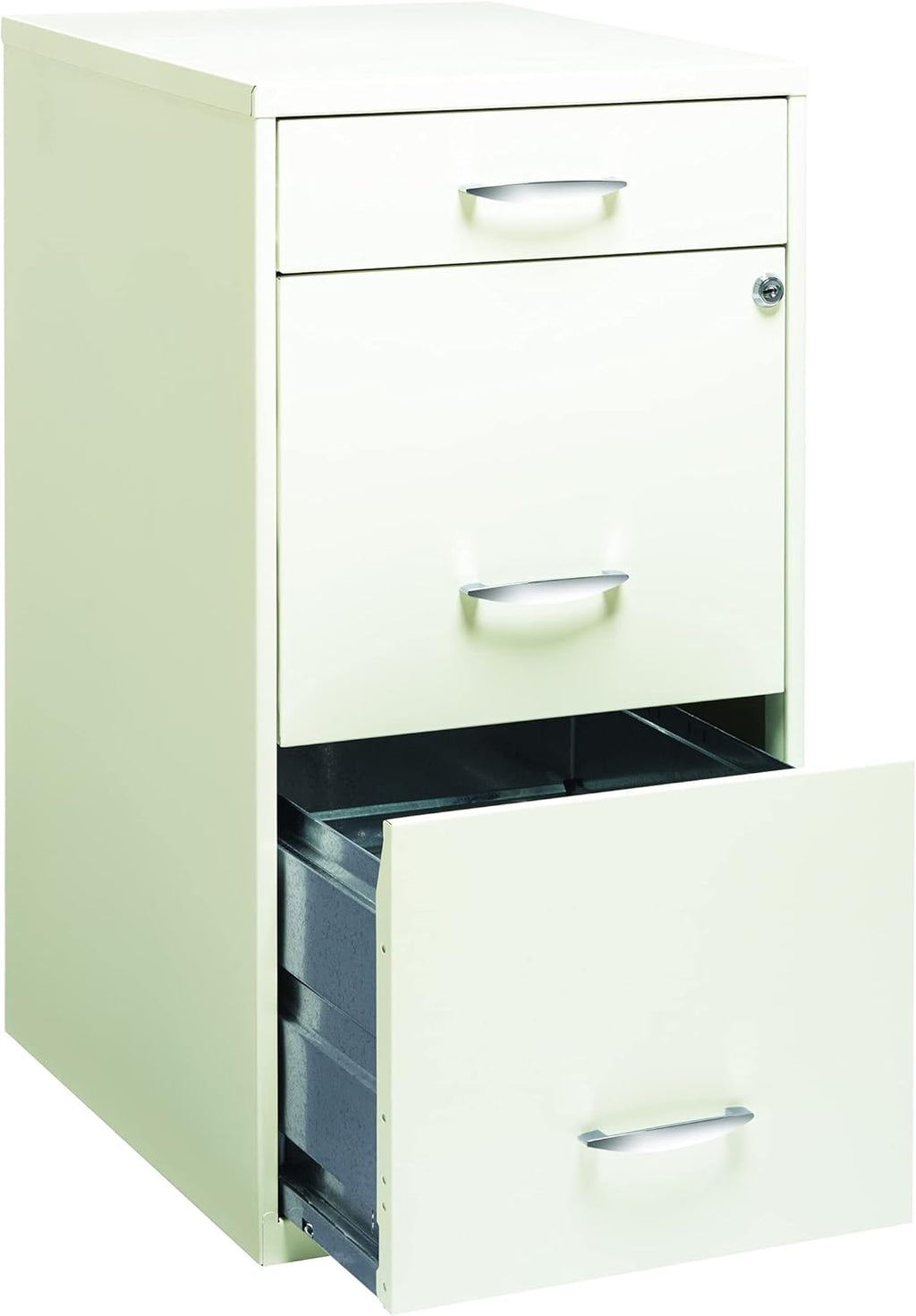 18 Deep 3 Drawer Steel File Cabinet in White Y36033