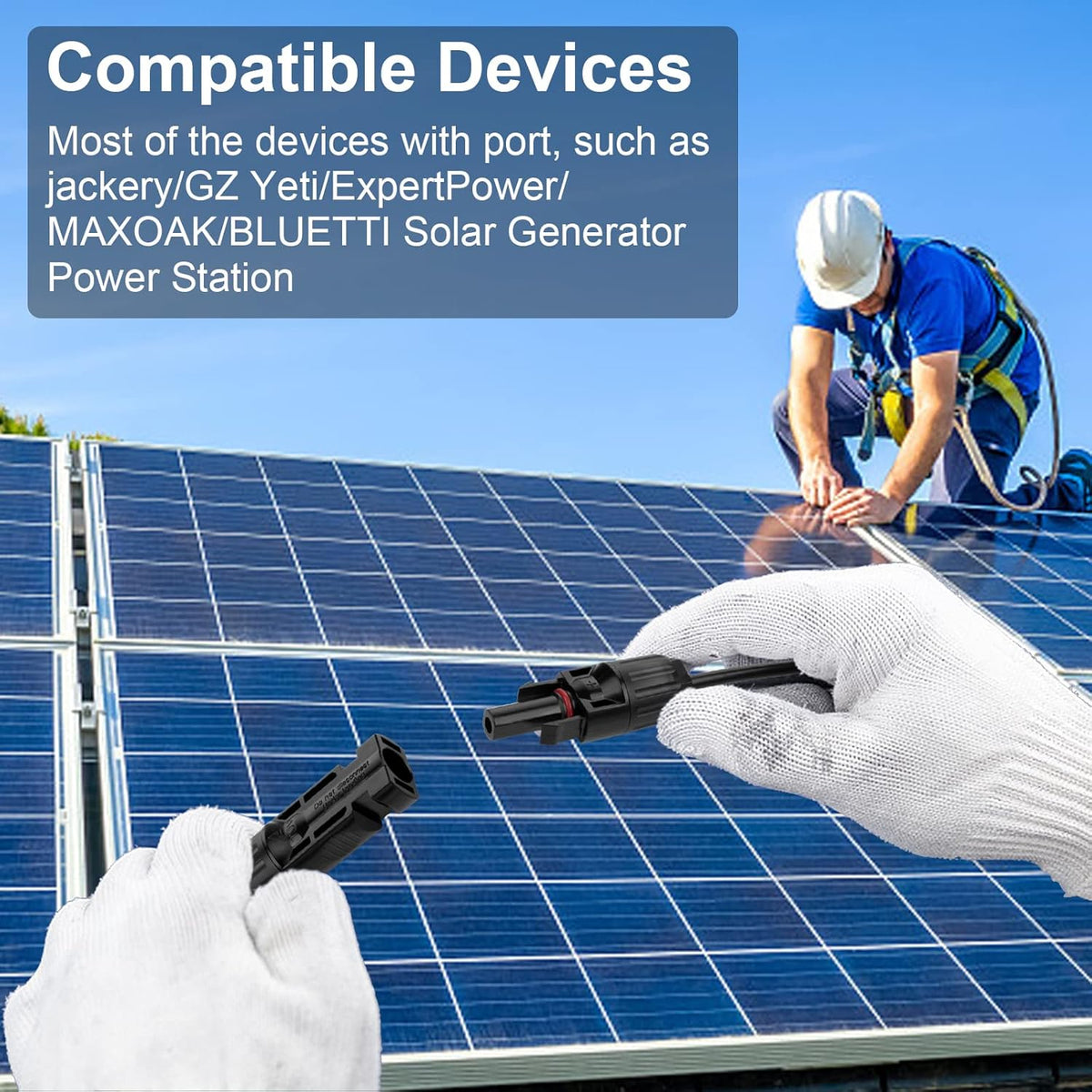 6FT 10AWG Solar Extension Cable with Female and Male Connector P544310