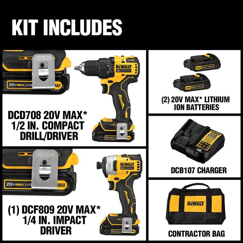 Cordless Brushless Compact Drill/Impact 2 Tool Combo Kit Y35193