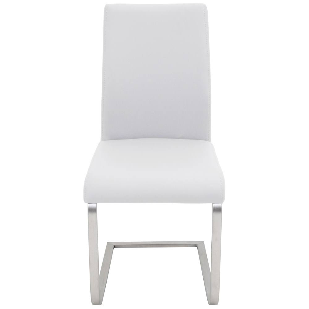 White Leather Dining Chair Set of 2 O4182