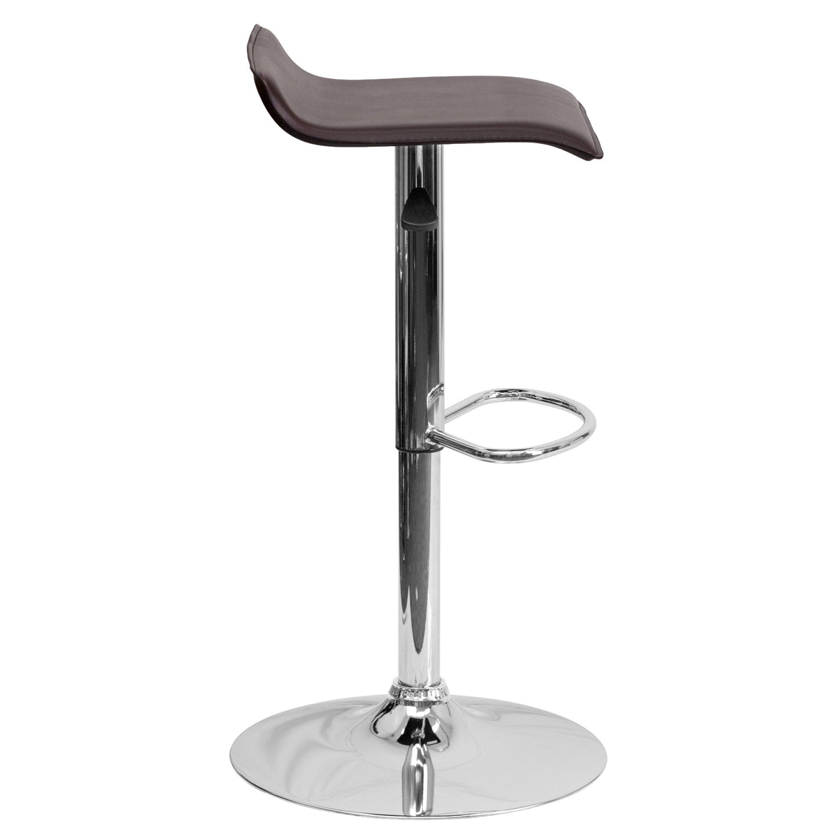 Black Vinyl Adjustable Height Barstool with Chrome Base H6138