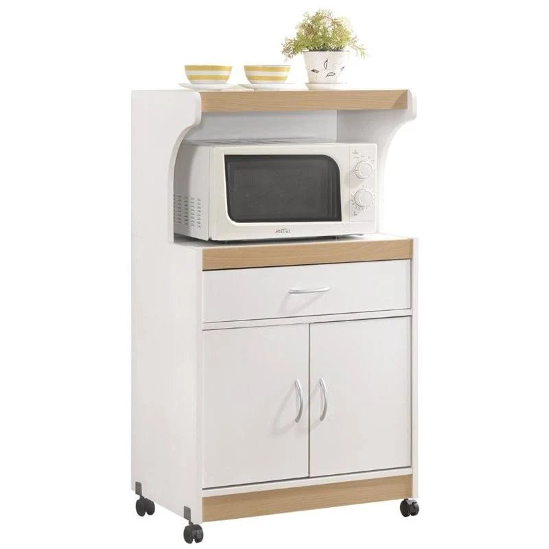 White Microwave Kitchen Cart X8038