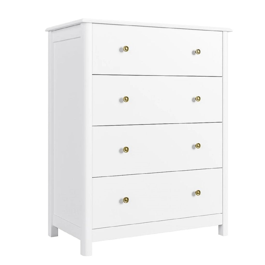 White 4 Drawer Wide Dresser L34642