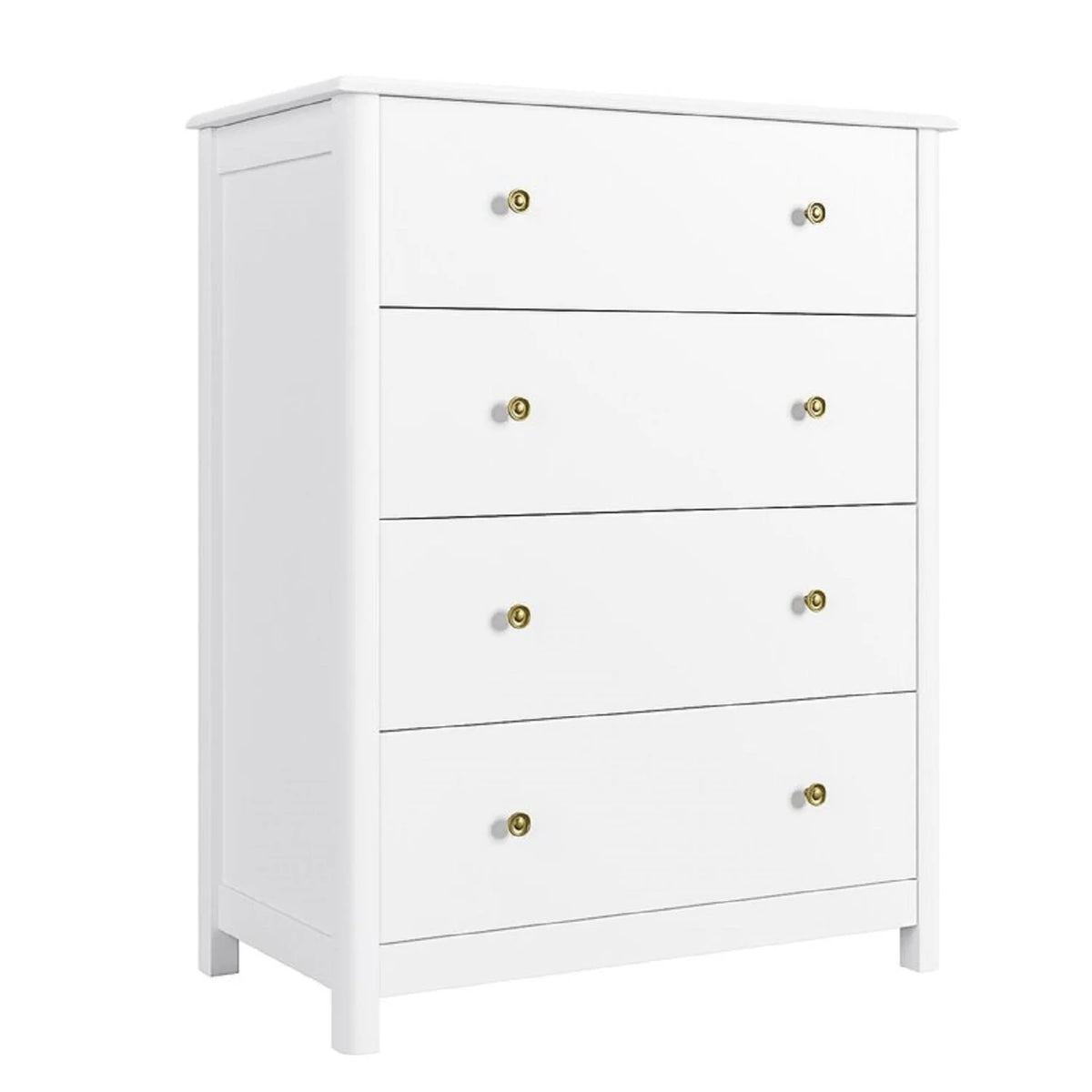 White 4 Drawer Wide Dresser L34642