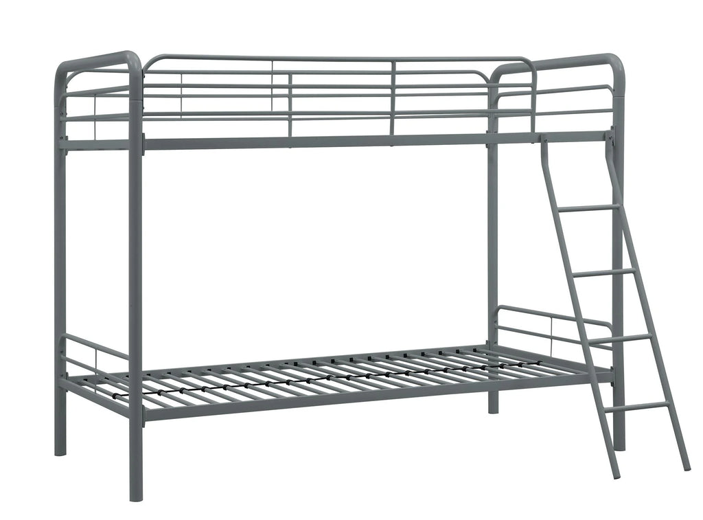 Twin over Twin Metal Bunk Bed with Ladder S6591