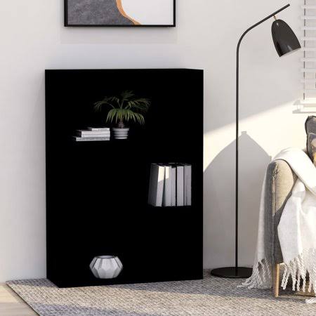 3-Tier Book Cabinet Black Chipboard Y5101