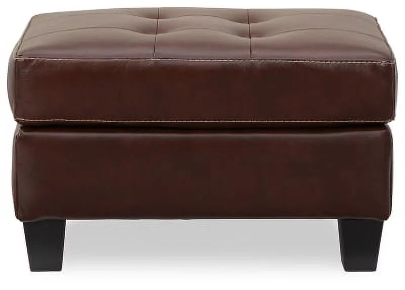 Walnut Leather Ottoman Q577278