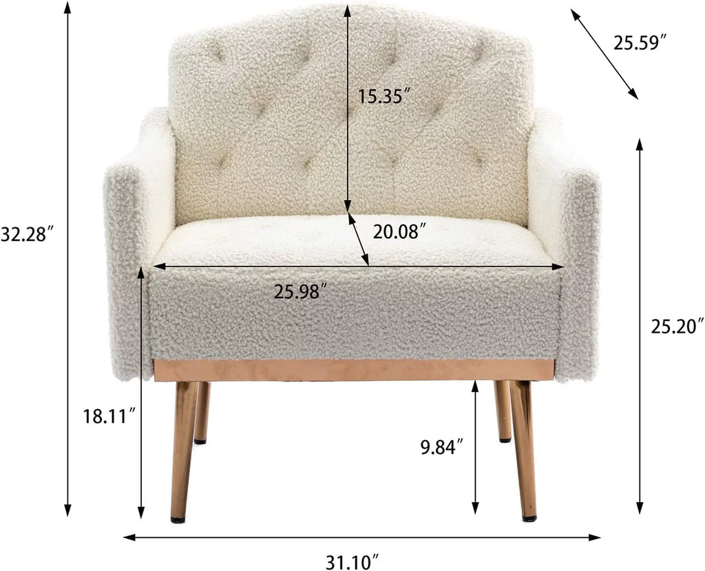 White Upholstered Accent Chair N5698
