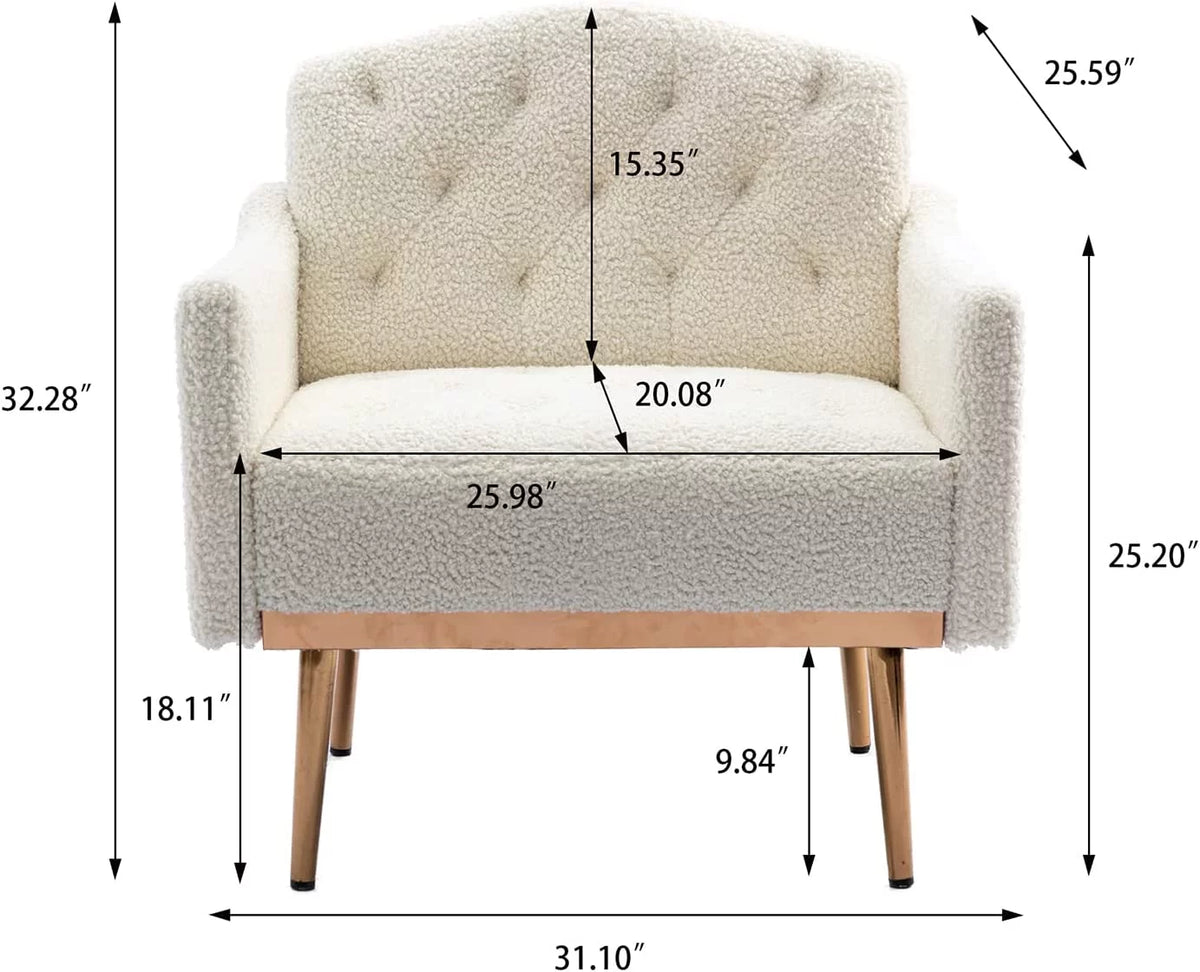 White Upholstered Accent Chair N5698