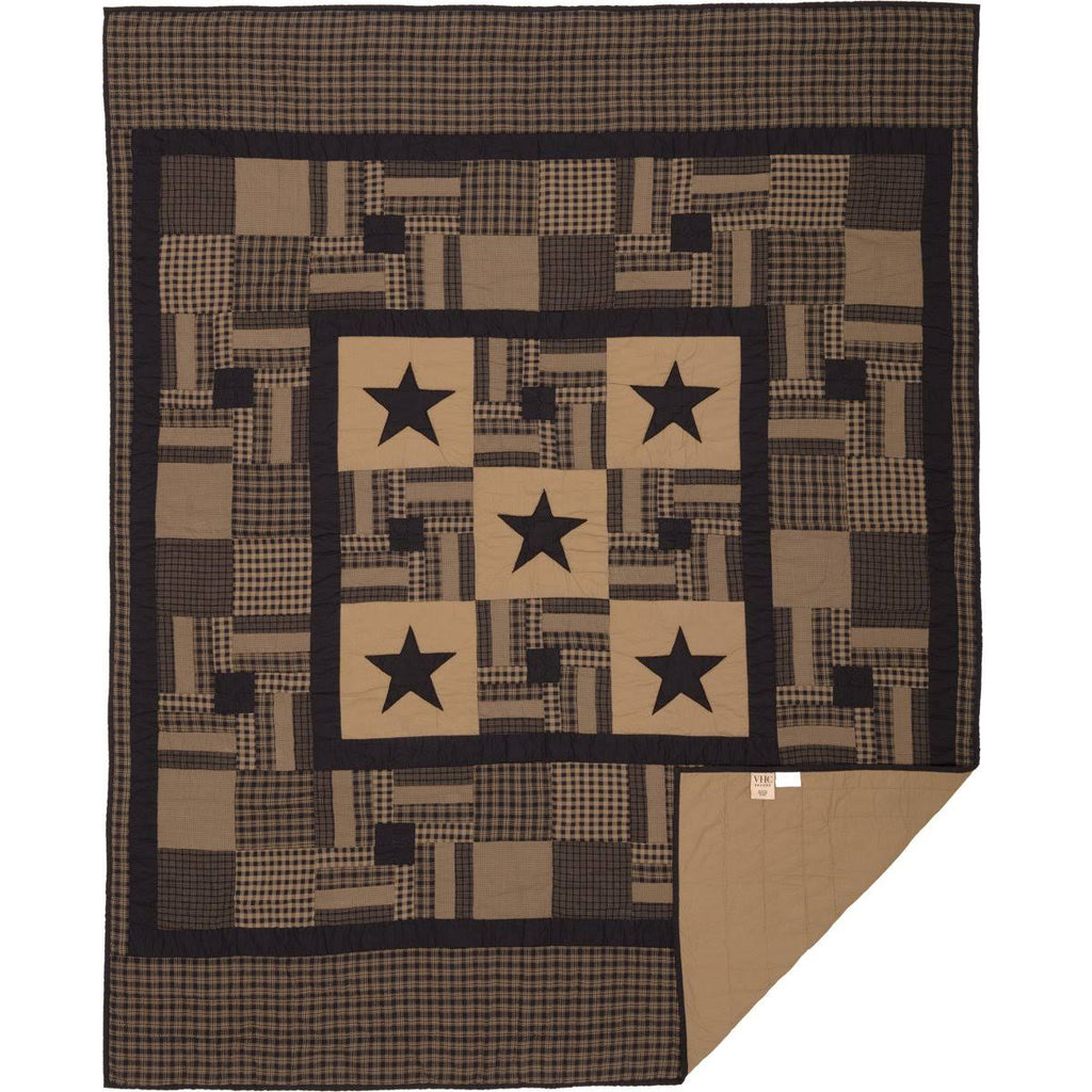 Black Check California King Quilt S2761