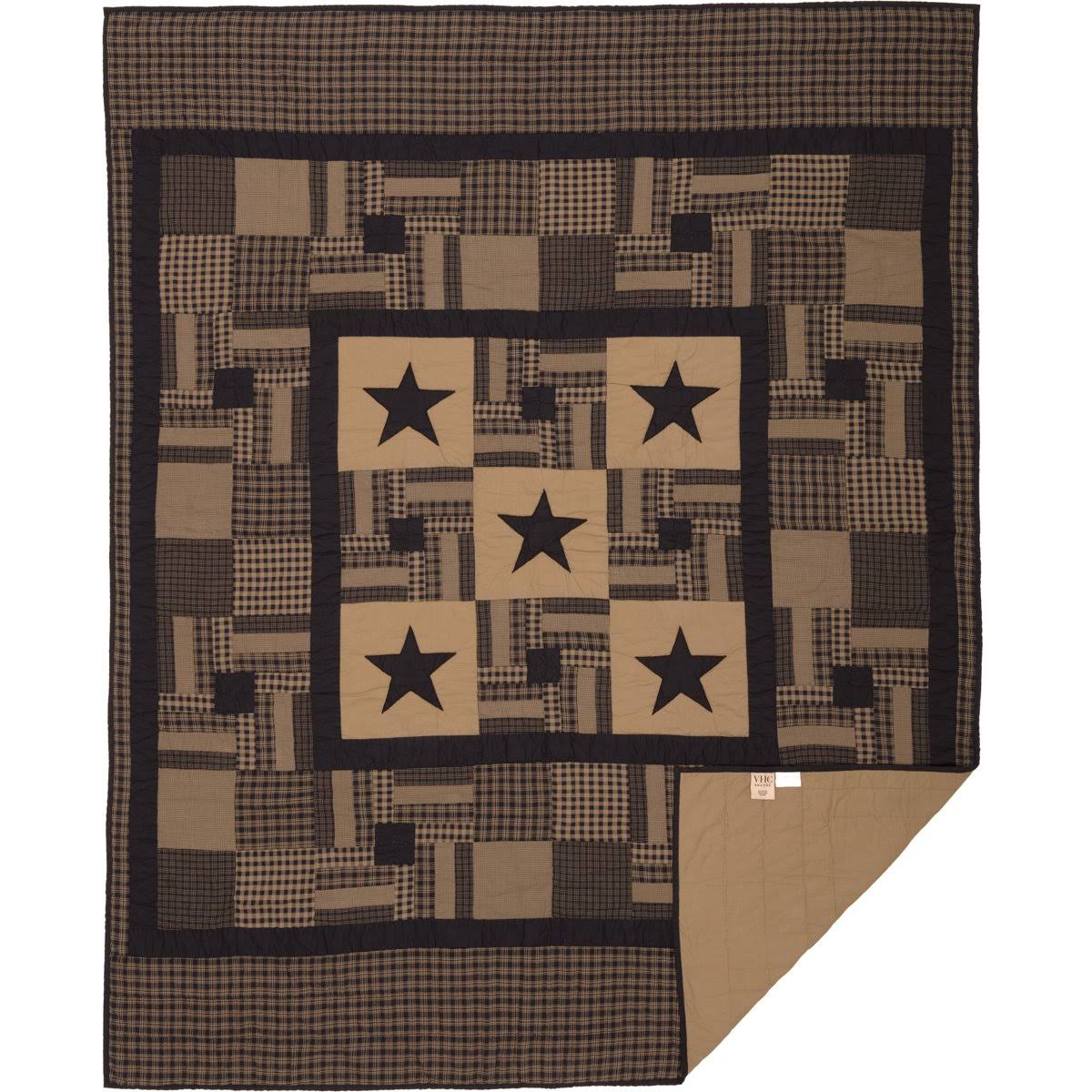 Black Check California King Quilt S2761