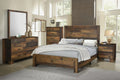 4-piece Eastern King Panel Bedroom Set Rustic Pine P86082
