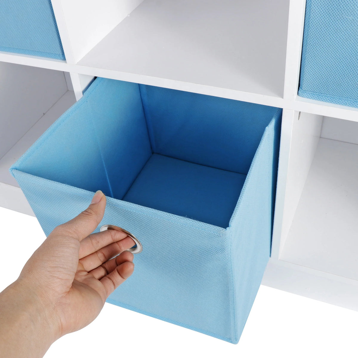 6 Cube Storage Organizer with 3 Fabric Bins V685