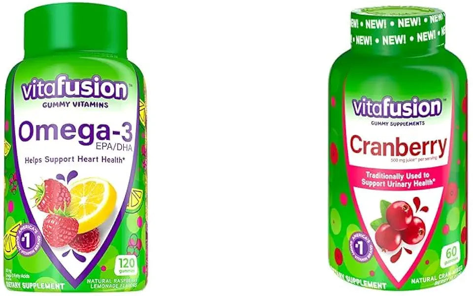 Omega-3 Gummy Vitamins with Cranberry Gummies, 120 Count and 60 Count I36337