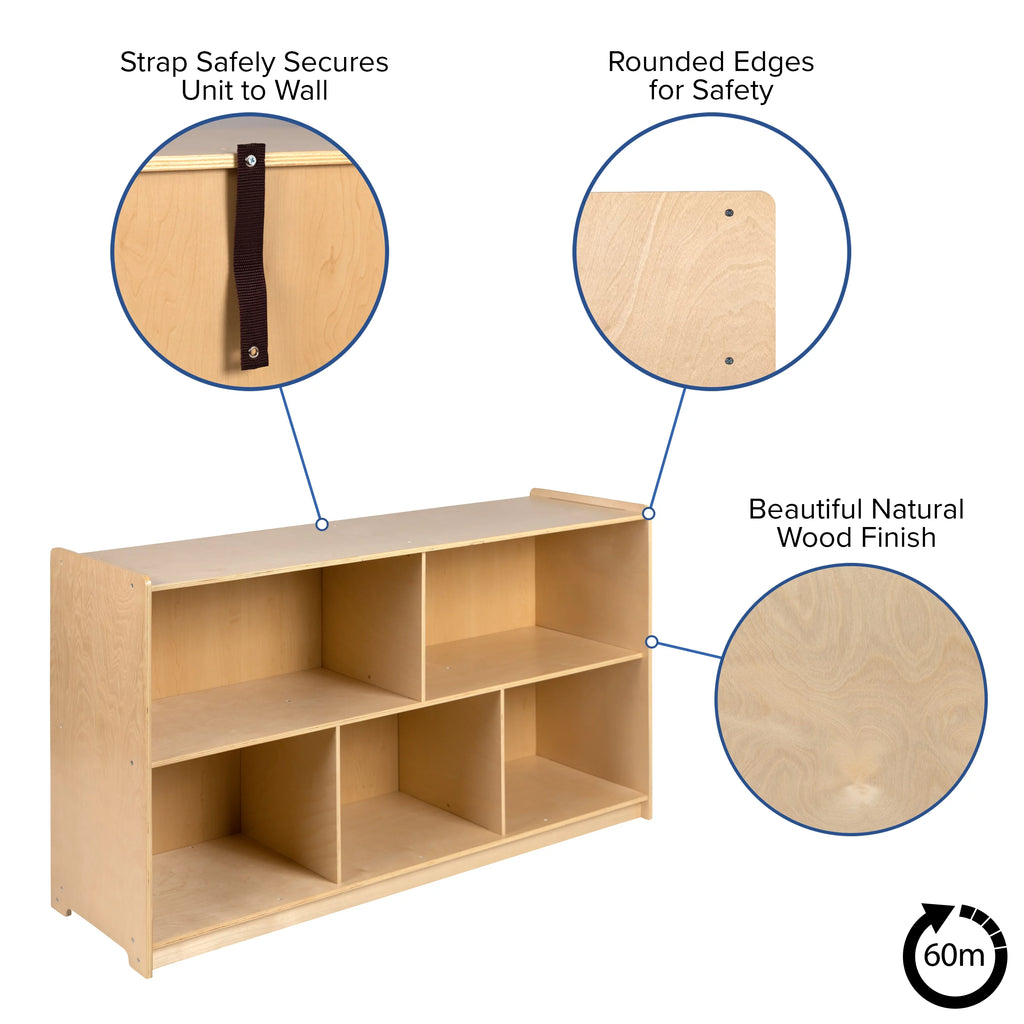 Wooden 5 Section Storage Cabinet L282