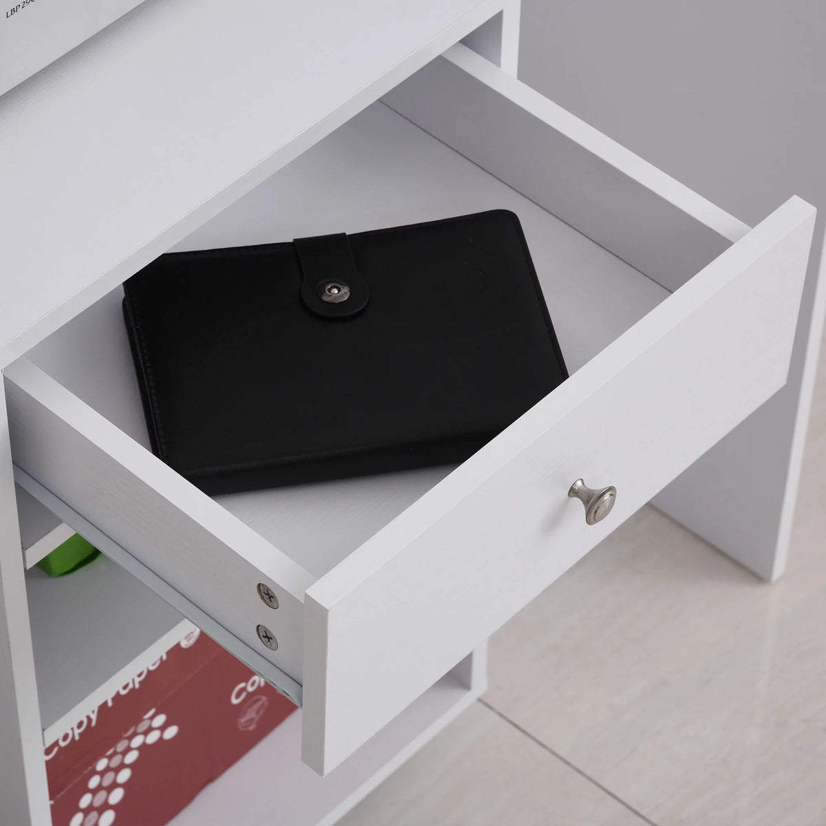 Printer Table Desk with Wheels and Adjustable Shelf E6508