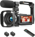 Camcorder 1080P Video Camera 36MP 3.0 Inch IPS Touch Screen IR Night Vision 16X Digital Zoom with External Microphone Handheld Stabilizer Remote Control T53274