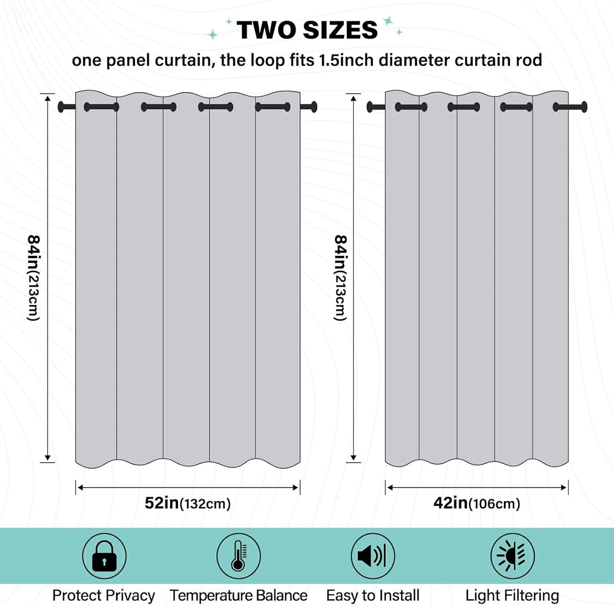 Black Out Curtain 84" 1 Panel B264