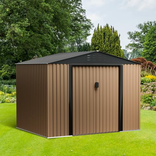 8FT x 6FT Metal Outdoor Storage Shed with Door Lock X67071