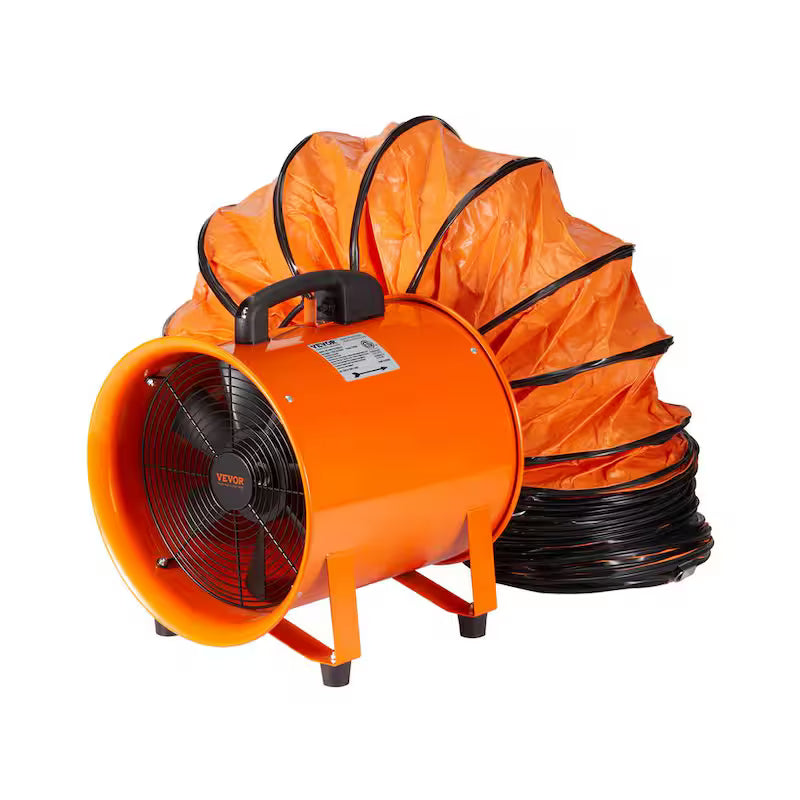 Orange 10 in. Heavy Duty Blower Fan with 33 ft. Duct Hose M78845