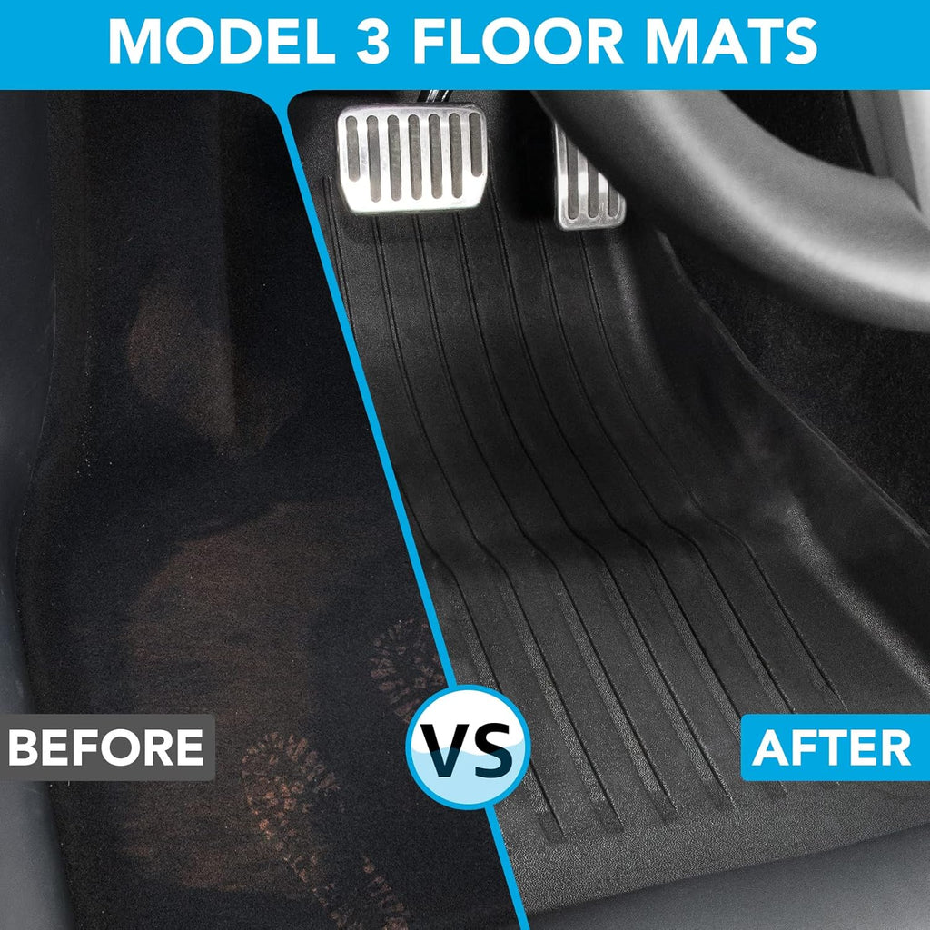 TPE Floor Mats Full Set Waterproof Front Rear Cargo Liner W7448