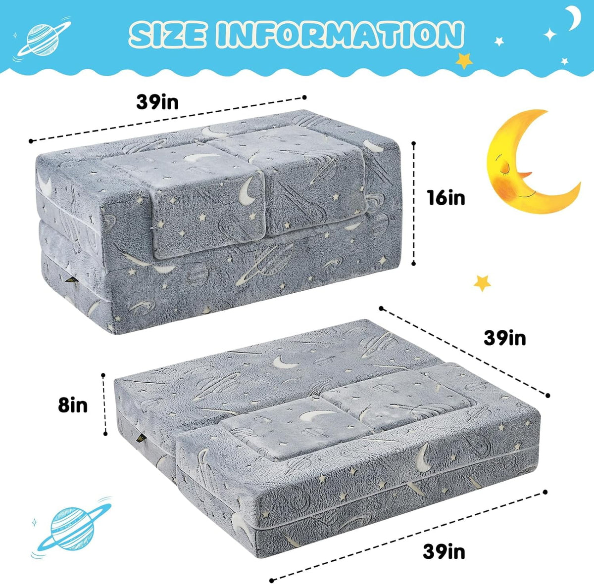 Glow in The Dark 3 in 1 Kids Sofa B20808