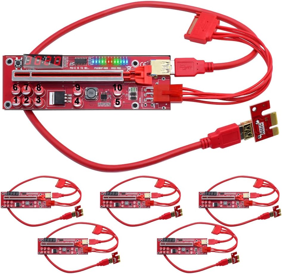 24Inches USB 3.0 PCIe Riser Adapter Card (6 PCS) I8047