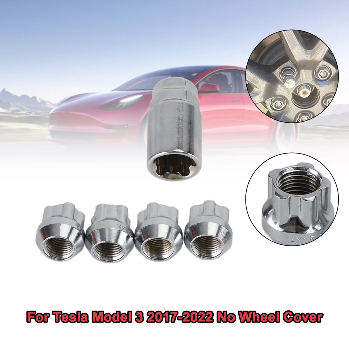 4PCS Chrome Wheel Lock Lug Nut M14x1.5 K76145