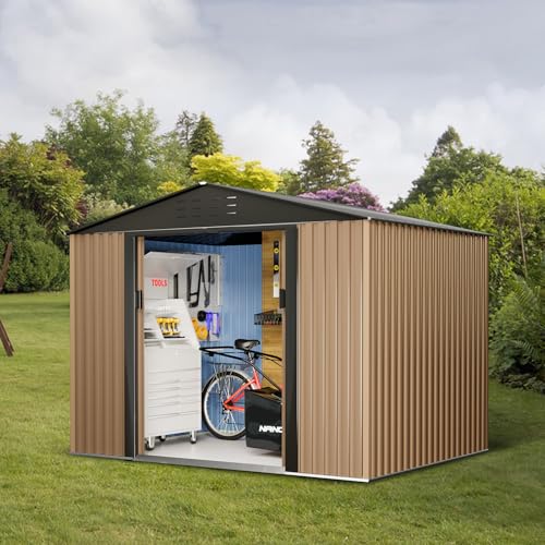 8FT x 6FT Metal Outdoor Storage Shed with Door Lock X67071