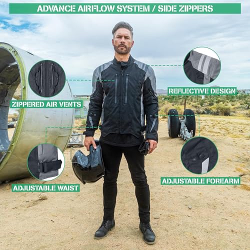 Motorcycle Jacket with Armor Protection P4174