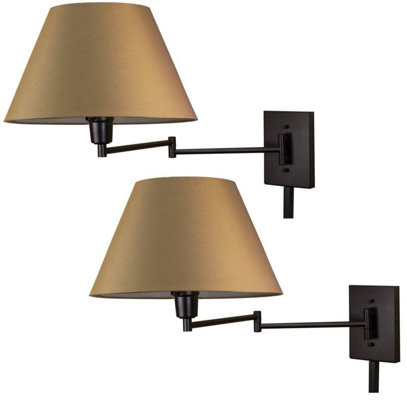 13x22 Swing Arm Wall Lamp, Black Finish, 2-Pack V4177