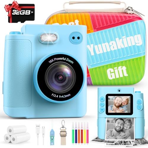 Instant Print Dual Lens Digital Camera with 32G SD Card Storage Bag Pink F18133