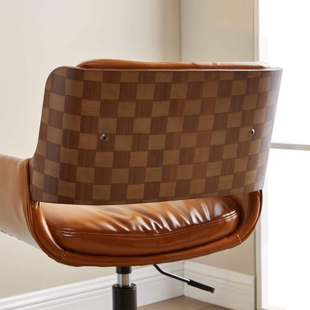 Black Faux Leather Height Adjustable Desk Chair D319940