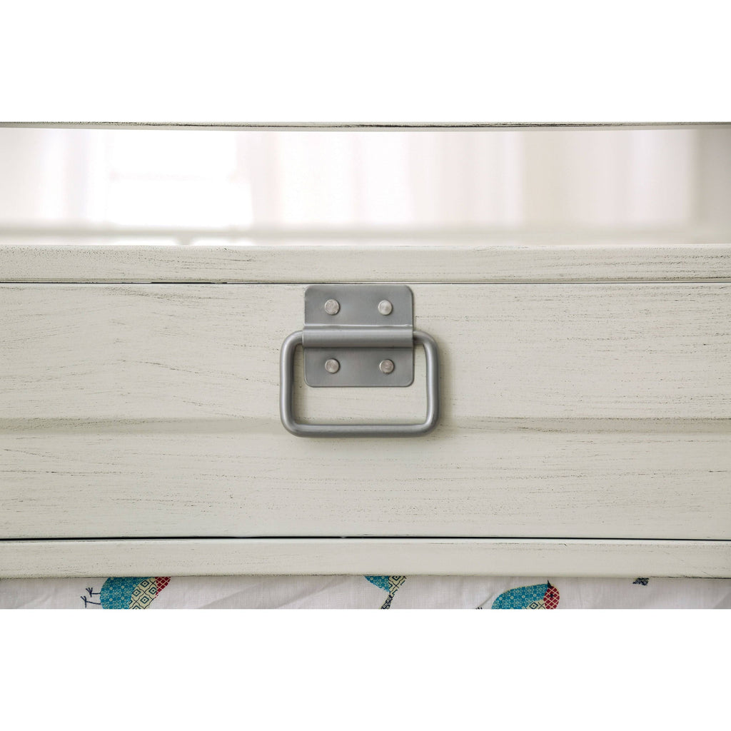 Industrial White Twin/Twin Metal Bunk Bed P6933