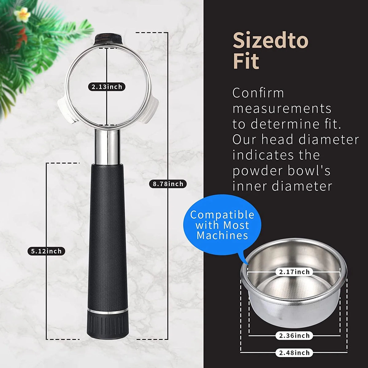 Bottomless Portafilter 54mm with Stainless Steel Head Q54200