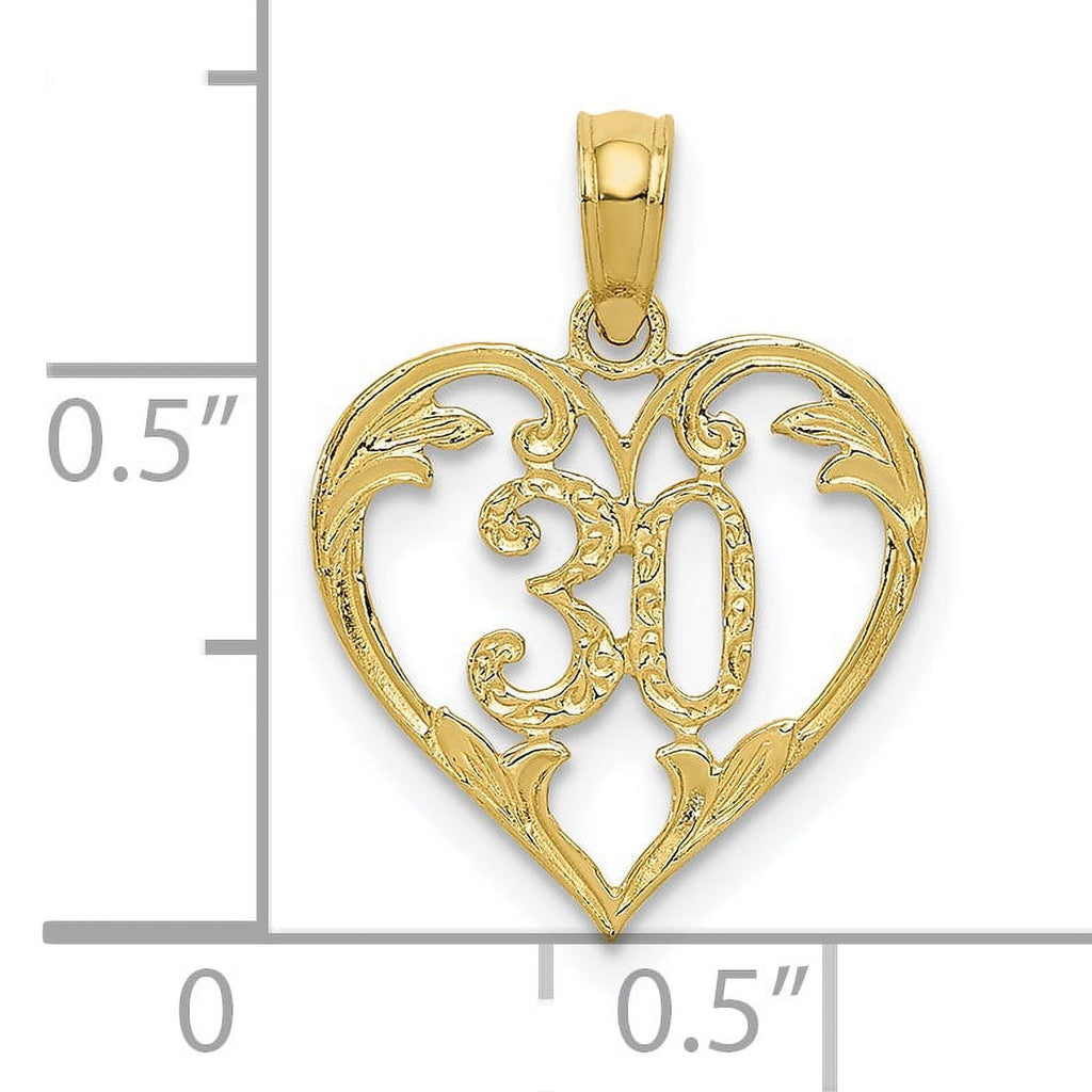 10K Yellow Gold 30 in Heart Cut-out Pendant H602