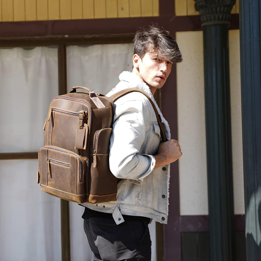 Vintage Full Grain Leather 15.6 Inch Laptop Backpack G321
