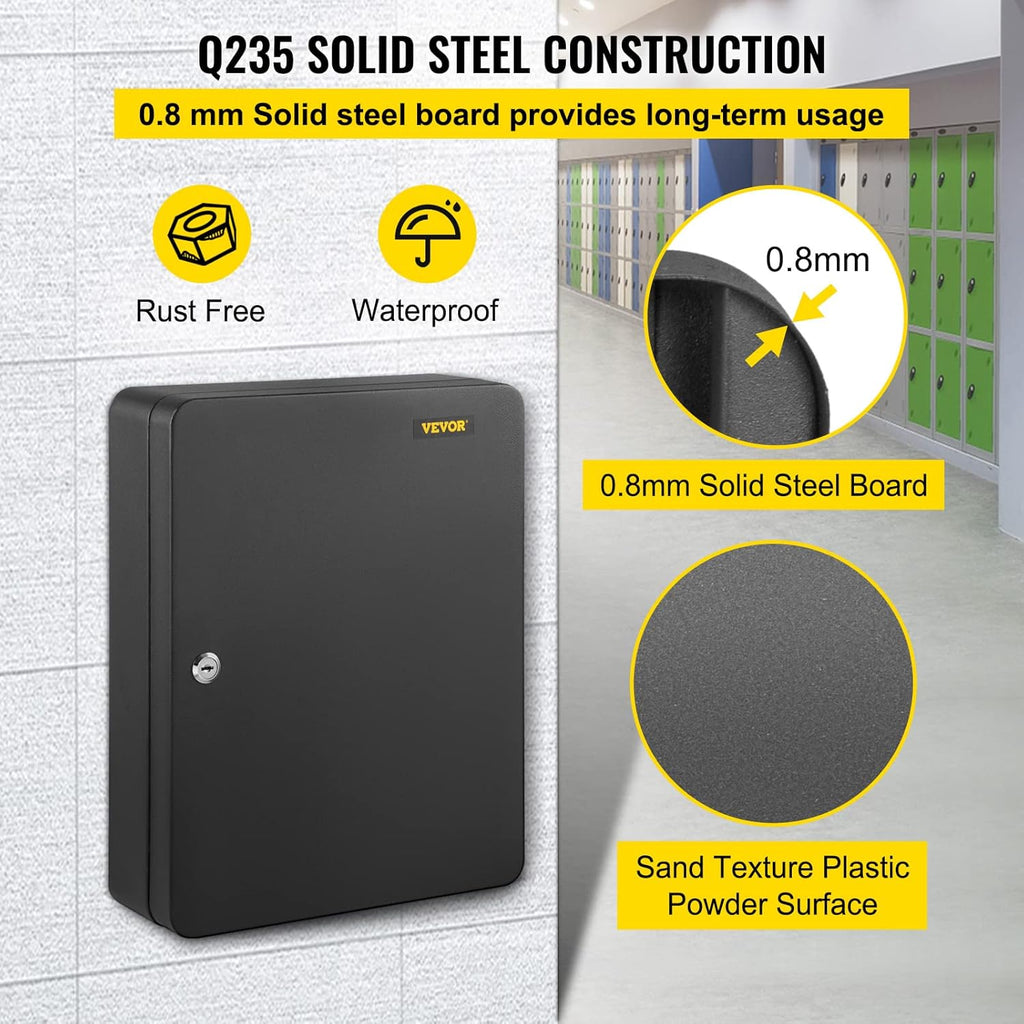 Black Wall Mounted Steel Key Cabinet (240 Positions) X60638