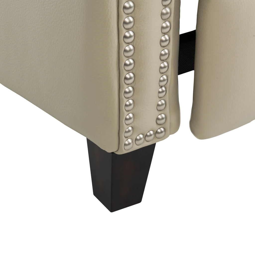 Cream Leather Recliner J2201