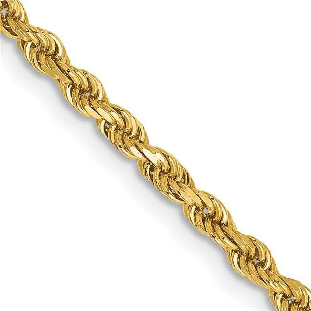 10 Karat Yellow Gold Diamond-cut Rope Chain H894