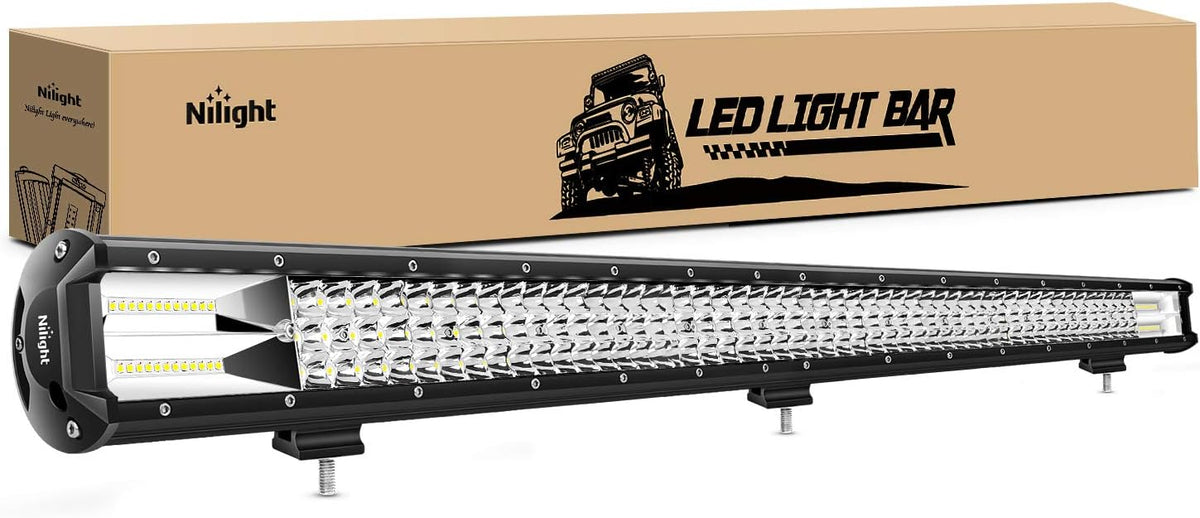 37Inch Triple Row LED Light Bar 468W Flood Spot Combo 46800LM Off-Road Lights Pack of 2 S958