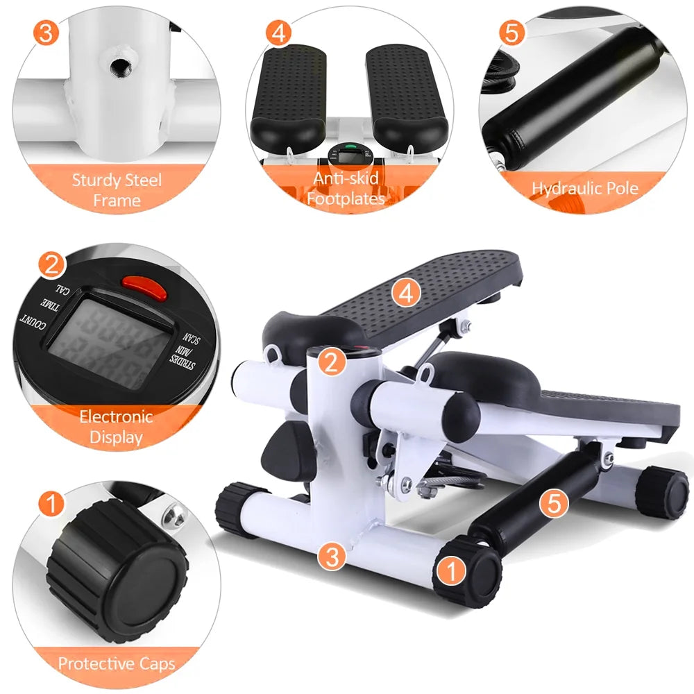 White Stair Stepper with Resistance Bands K957